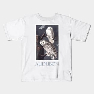 Snowy Owl by John James Audubon Kids T-Shirt